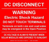 3" X 4" Engraved Solar Placard - "DC DISCONNECT, DO NOT TOUCH TERMINALS....."